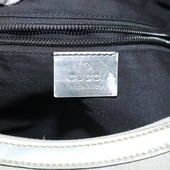 GUCCI GG Canvas Sherry Line Shoulder Bag Silver Gray 181092 Auth 80134 - Picture 16 of 16